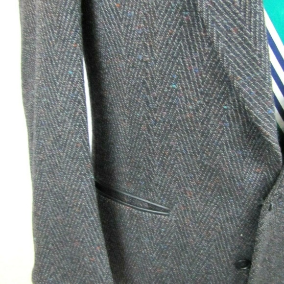 80s GIVENCHY 40R Charcoal Gray Flecked Wool Blazer - Picture 4 of 8
